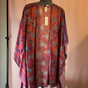 KIMONO STYLE  FLOWER PRINT ONE SIZE